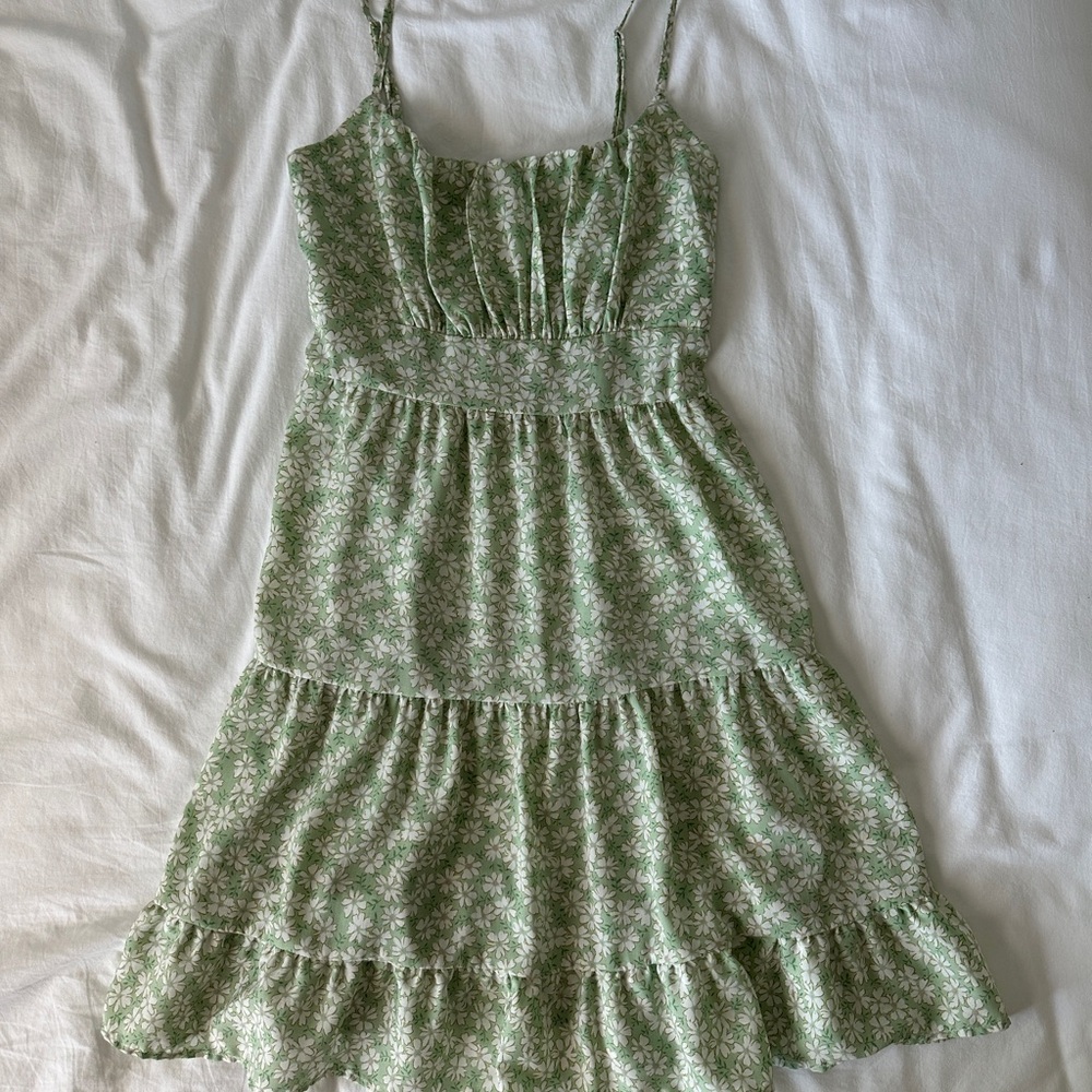 Floral Print Tank Ruffle Hem Cami Dress
